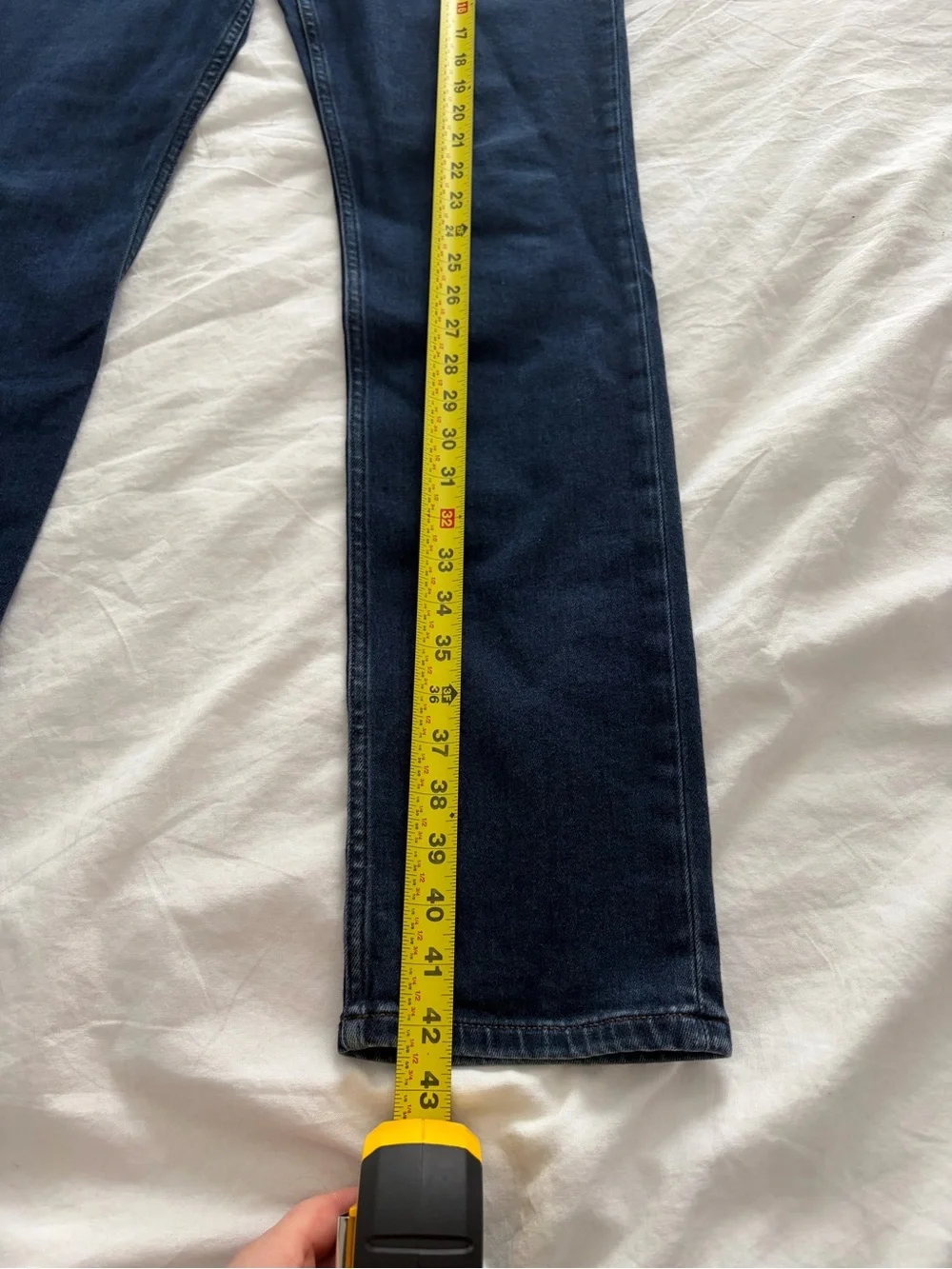 PAIGE Men's Lennox Slim Fit Straight Leg Jeans in Dark Blue Wash Waist 34
